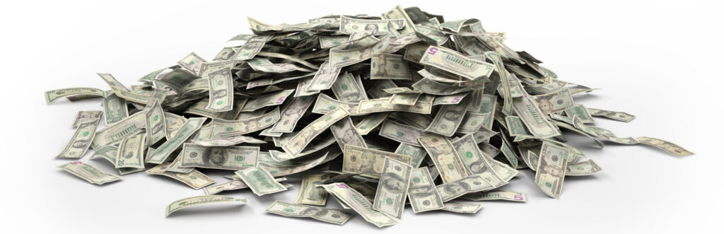 pile of money