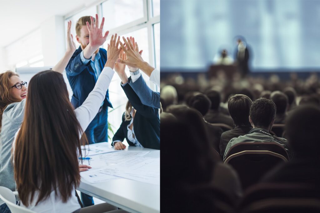 Business colleagues celebrating successful business year